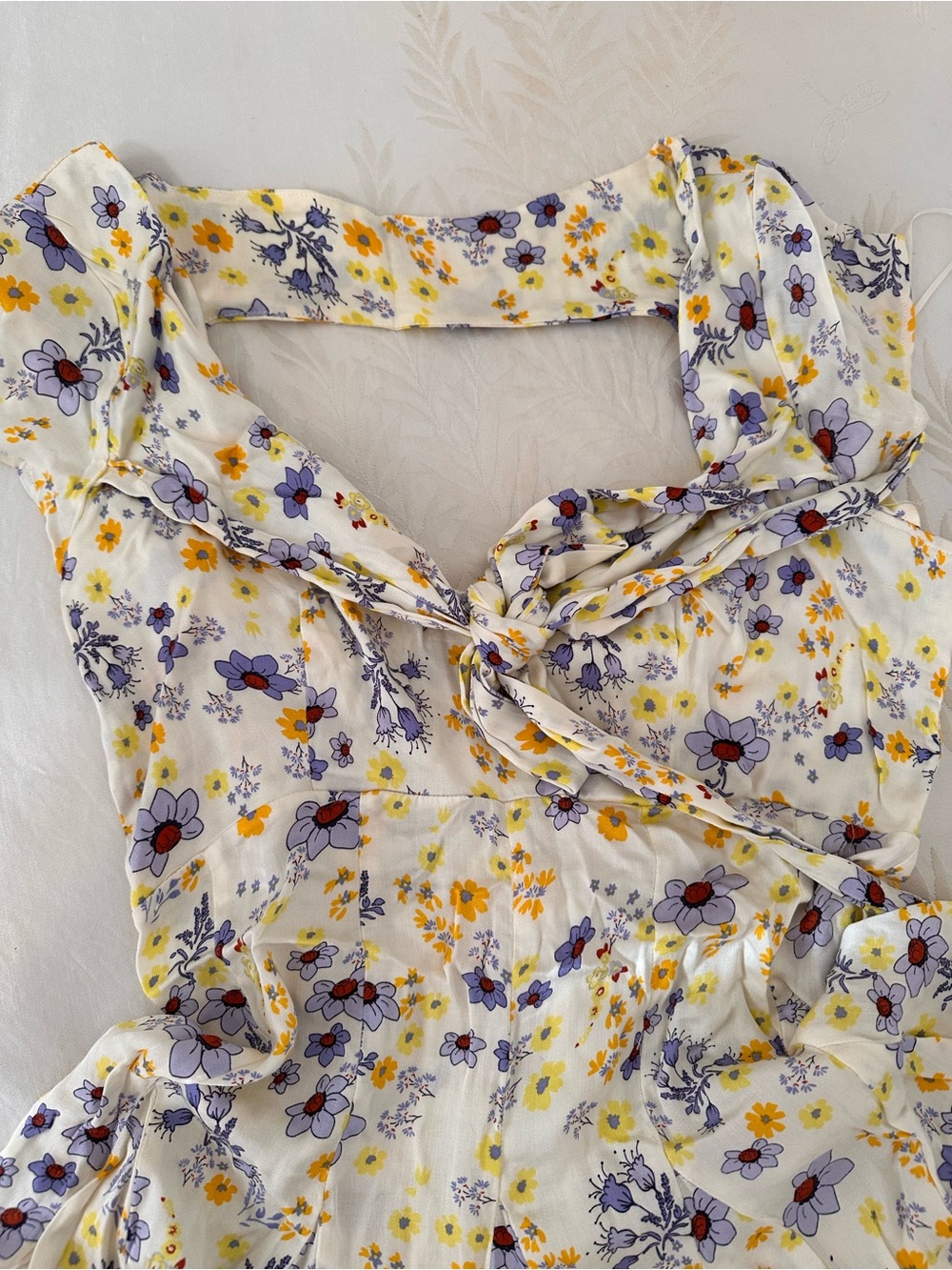 Free People Yellow Floral Ruffle Dress - Picture 2 of 8